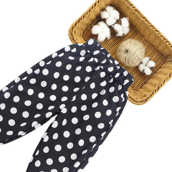 Girls Polka Dot Blouse and Pants Set - Picture 4 of 5